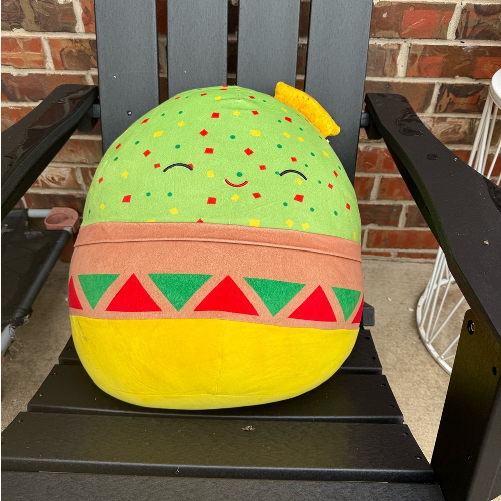 Plush Taco Pillow - Green and Yellow- giant!